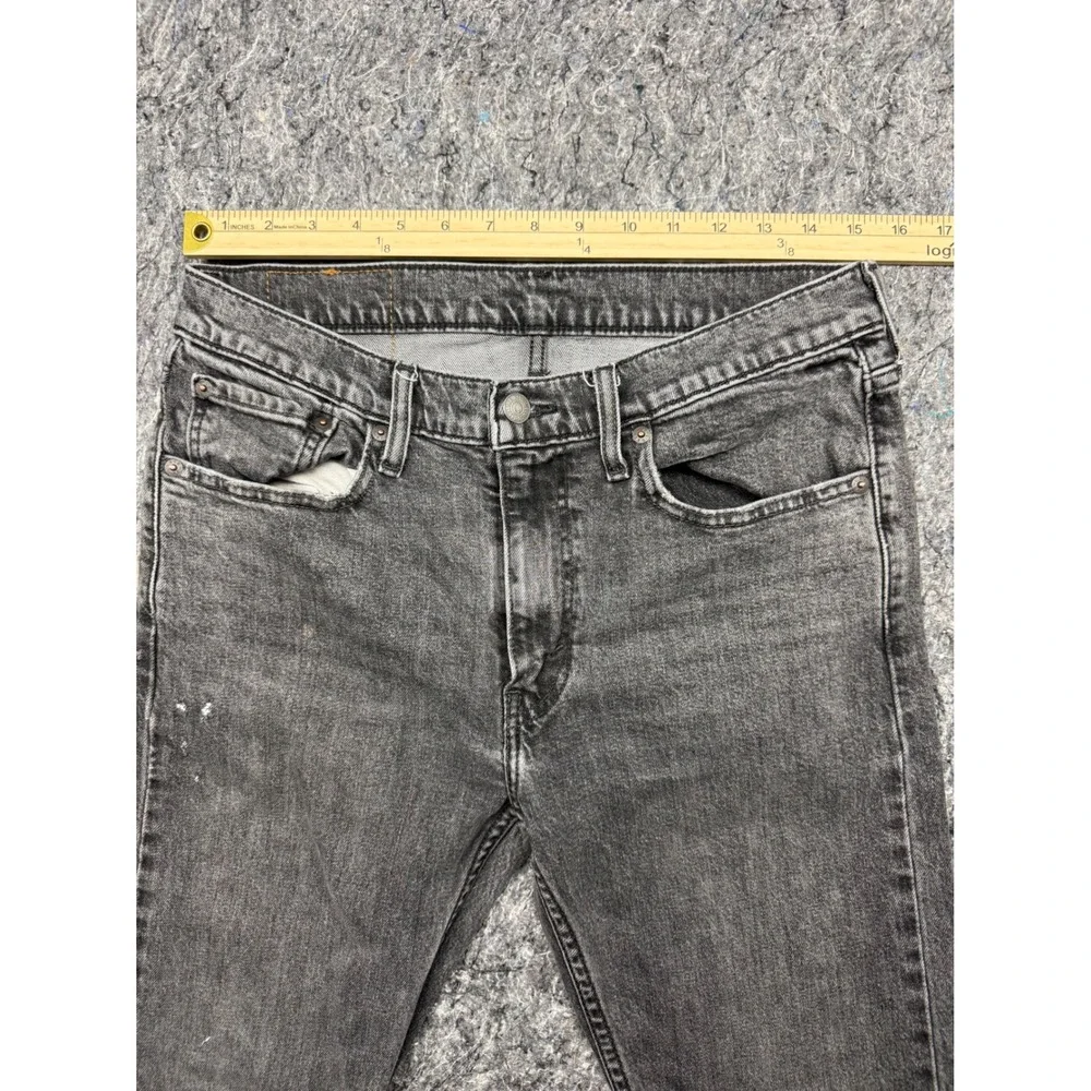 Levis 511 Slim Fit Jeans Mens 33x32 Faded Black WaterLess Denim Pants Distressed